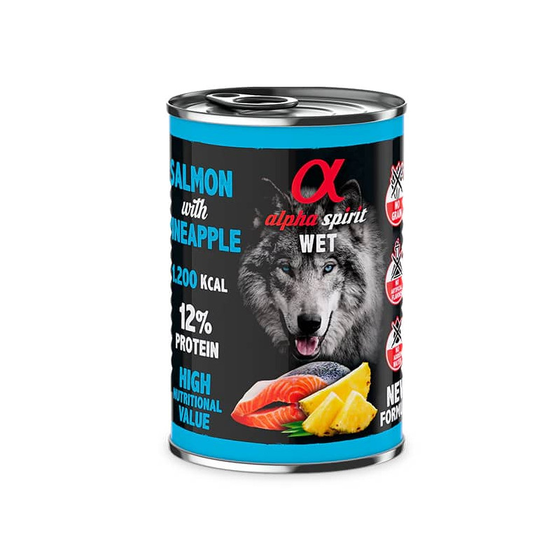 Alpha Spirit Dog lata Salmon & Pineapple 400gr